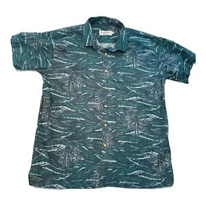 Galoha Kraken/Octopus print Organic Cotton Button Up Men's size 2XL